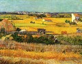 Ernte am La Crau mit Montmajour im Hintergrund Vincent van Gogh